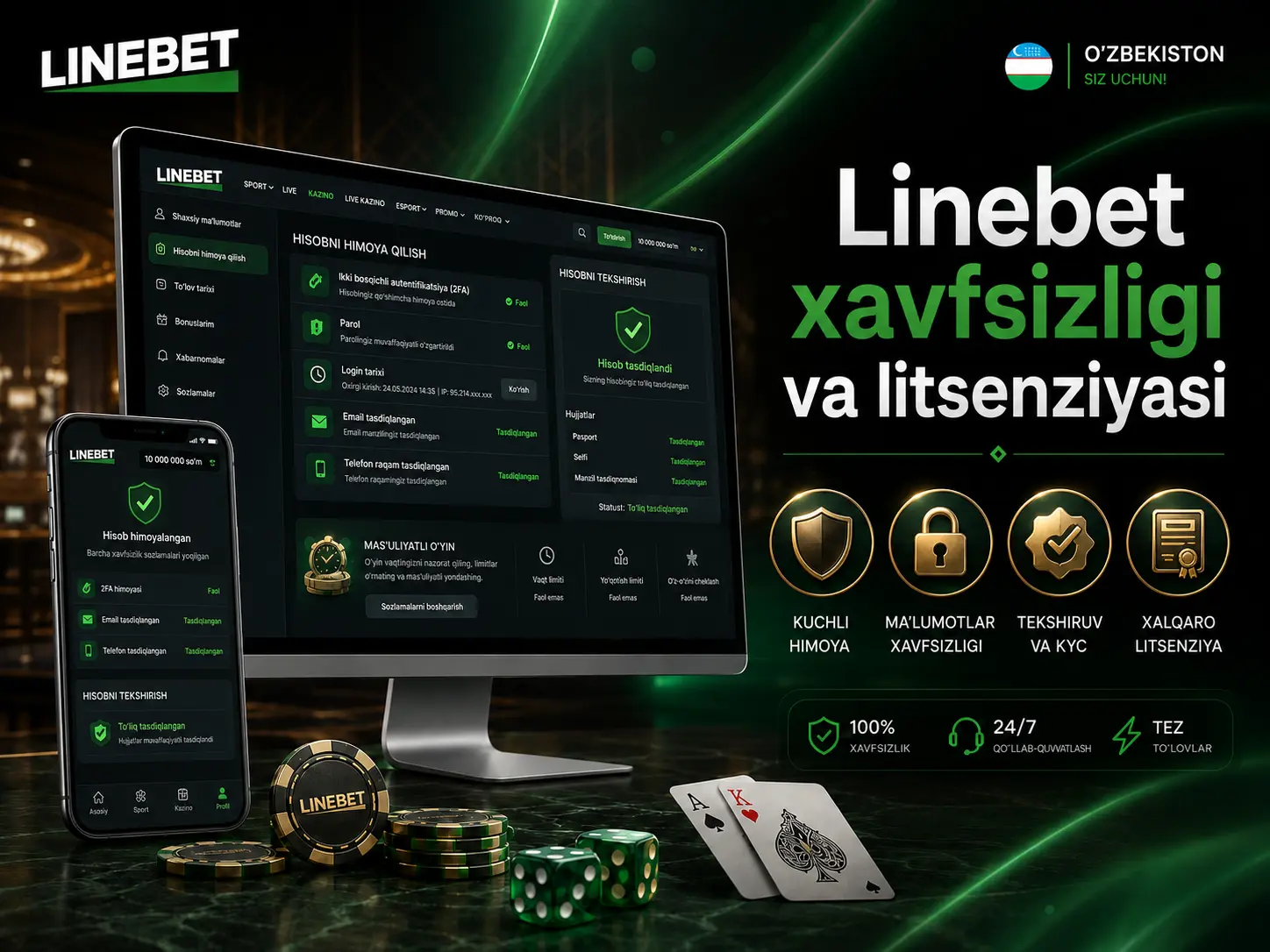 Linebet xavfsizlik va litsenziya